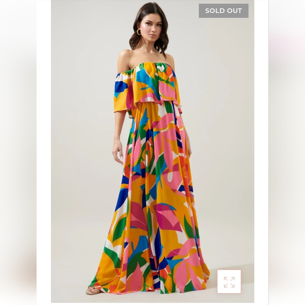 Soleil Vibrant Off Shoulder Dress